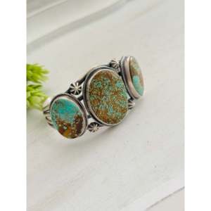 Bobby Johnson #8 Turquoise & Sterling <b>Silver</b> Fashion <b>Cuff</b> <b>Bracelet</b> - Product Image 3
