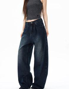 American Jeans Mujer Marca de moda de clase alta Ruffian Fried Street Scimitar Pantalones Pareja Pantalones Hoz Jeans - Product Image 2