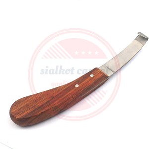 Venta caliente diestro zurdo caballo herrador casco cuchillo mango de madera instrumentos veterinarios para la venta - Product Image 4