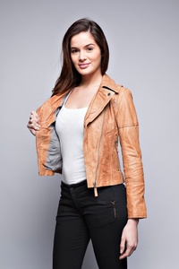 Offre Spéciale Canleo femmes coupe-vent Biker court moteur vestes poche zippée en peau de mouton Faux cuir dames PU Bomber doudoune - Product Image 4