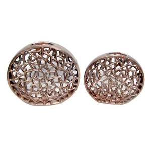 Juego de 2 floreros de aluminio decorativos para interiores modernos, soporte para plantas de hierro de la mejor calidad con acabado de níquel áspero para el jardín del hogar - Product Image 3