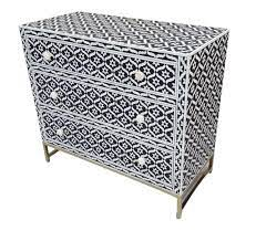 Luxury Bohemian Vintage-Inspired Artisan-Crafted Bone Inlay Furniture Handmade Drawer with Bone Inlay for Home <b>Bar</b> Living Room - Product Image 3