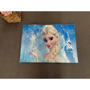 Alfombra Infantil Elsa para Habitación de Niña, Alfombra de Chenilla Azul con Estampado 3D, Alfombra de Lana con Diseño de Patchwork, Respaldo de Látex Ecológico - Product Image 1