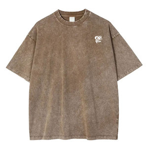 T-shirt décontracté streetwear délavé à l'acide pour homme, en coton doux, coupe décontractée, style tendance, tissu confortable pour le quotidien - Product Image 1