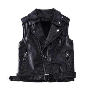 Bébé fille en cuir véritable gilet printemps automne nouveaux hauts enfants veste en cuir souple enfants gilet de haute qualité - Product Image 3