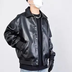 New Arrival Outfits Turn Down Collar <b>Vintage</b> <b>Jacket</b> Fashion Leather <b>Jacket</b> Men <b>Jacket</b> - Product Image 2