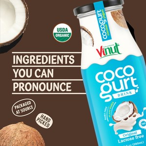 Bebida de coco con fresa | 280ml (paquete de 24), sin OGM, sin azúcar añadido, proveedor mayorista, muestra gratis, OEM ODM - Product Image 5