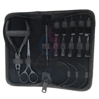 Kit d'outils professionnels pour extensions de cheveux tissées en acier inoxydable, à forte tenue, comprenant aiguille, pinces à cheveux, ciseaux et pinces à 2 trous - Meilleures ventes