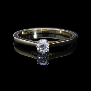 แหวนหมั้นโซลิแทร์สีทอง14K สไตล์มินิมอลพร้อมด้วยเพชรทรงกลมธรรมชาติ0.27CTW ดีไซน์สายรัดทรงเรียวทันสมัย - Product Image 3