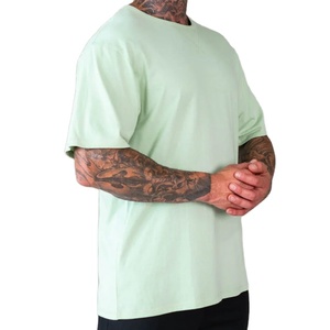 Camiseta Deportiva de Manga Corta para Hombre, Lisa, Teñida, 100% Algodón, Ecológica, Transpirable, de Secado Rápido, con Logotipo Personalizado, en Blanco, para Entrenamiento en el Gimnasio, Gran Venta - Product Image 4