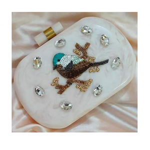 Women's Messenger Resin Metal Clutch Bag Evening Hand Bags Ladies Wedding <b>Bridal</b> Clutch Luxury Metal <b>Purse</b> by Tradebit - Product Image 2