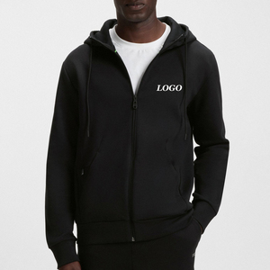 Sudadera con Capucha de Color Sólido con Bolsillos Laterales para Hombre, Diseño con Cierre de Cremallera, Precio al por Mayor con Mangas Completas para Compradores al por Mayor con Logotipo - Product Image 1