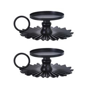 Portavelas de aluminio, portavelas, anillo, copa, negro mate, Otoño, diseño de Halloween, candelabro, pieza central, accesorios - Product Image 1