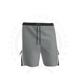 Pantalones cortos de entrenamiento para hombre transpirables con entrepierna de 4 pulgadas personalizados, tejido de malla de bolsillo de poliéster 100%, dobladillo dividido de Color sólido, servicio OEM - Product Image 1