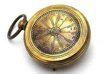 Brújula de latón macizo Vintage, reloj de sol de bolsillo, herramienta antigua de navegación para exteriores para deportes, Camping, puntero favorito de coleccionistas
