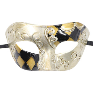 Halloween griego Vintage <span class=keywords><strong>oro</strong></span> plata fiesta máscaras Colombia Vintage Plaid mascarada bola carnaval máscaras fabricante en China - Product Image 1