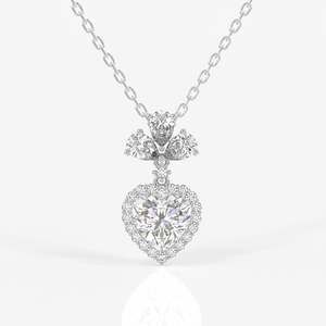 Pendentif en or 14 carats avec diamant moissanite taille cœur, charme élégant pour le style et le luxe - Product Image 4