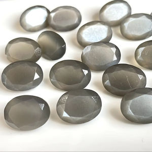 Piedra lunar gris natural 10x12mm Corte facetado ovalado Calidad superior-Piedra lunar gris llamativo Facetado ovalado - Product Image 2