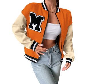 Blouson bombardier mode hommes toile col montant avant logo capuche imperméable vintage avec ambiance urbaine Chicago - Product Image 1