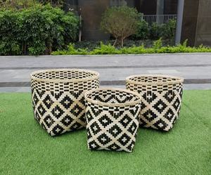 Cesta de bambú natural de diseño único para almacenamiento en el hogar y la cocina 100% material de bambú de la mejor calidad hecho en Vietnam - Product Image 3