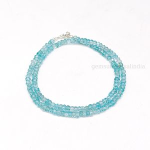 Perles de pierres précieuses d'apatite ciel de qualité supérieure Apatite naturelle à facettes Rondelle perle bijoux Apatite perle collier pour ses bijoux délicats - Product Image 6