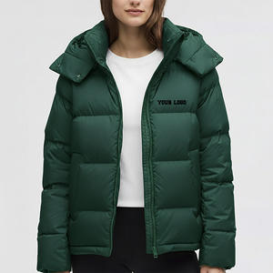 Chaqueta Acolchada de Alta Calidad, Personalizada, Estilo Urbano, Color Sólido, Cierre de Cremallera, Material de Poliéster con Relleno de Algodón - Product Image 1