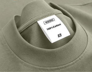 เสื้อยืด250 GSM โอเวอร์ไซส์สำหรับผู้ชายผ้าคอตตอน100% เฮฟวี่เวทออกแบบเองได้ลายกราฟิกสีทึบเปิดไหล่แบบลำลอง - Product Image 1