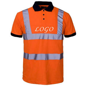 Customized Logo 100% Polyester Hi <b>Vis</b> Workwear Polo <b>T</b>-<b>Shirts</b> Safety <b>Shirt</b> Reflective Men's Cotton Polo <b>Shirt</b> Custom Logo Support - Product Image 2