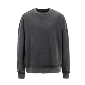 Sweat-shirt à capuche en molleton long à col rond pour homme, coupe classique, en polyester/coton, écologique, pour l'hiver, avec épaules tombantes, OEM - Product Image 4