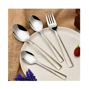 hot sale Luxury royal metal reusable silver plated flatware plated silver spoon dinnrware fork knife set cutlery stainless steel