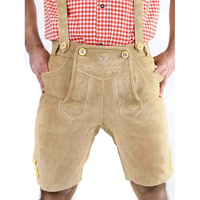 Ensemble de costume bavarois allemand Trachten pour homme, comprenant un Kniebund Lederhosen brodé, une chemise et des chaussettes (ensemble de costume pour l'Oktoberfest)