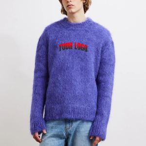 Pulls d'hiver pour hommes en coton tricoté avec logo personnalisé OEM/ODM, logo brodé personnalisé, respirant, style hip-hop, couleurs personnalisées - Product Image 1