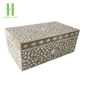 Produit de haute qualité en gros de nacre et incrustation de résine boîte à mouchoirs vadrouille résine porte-mouchoirs OEM fabriqué au Vietnam - Product Image 6