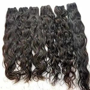 Melhor cabelo indiano cru com cutículas alinhadas, macio e sedoso, cabelo do templo não processado, do fabricante único de cabelo do donor