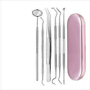 Mejor Venta de alta calidad removedor de cálculo dental dentista 6 piezas conjunto de herramientas con espejo escalador instrumentos quirúrgicos - Product Image 5
