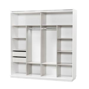 Athome High Quality Modern Boss Model MDF <b>Sliding</b> Wardrobe with Mirrored Closet and 2 <b>Drawers</b> Grey for Bedroom Villa Use Turkey - Product Image 2