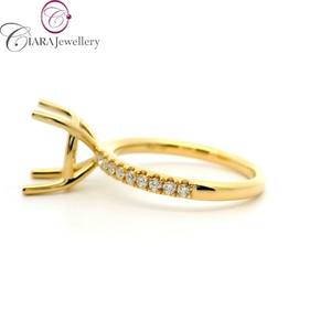 Usine directe 18K Au750 blanc/jaune/or Rose bague de fiançailles 9.5x7.5MM diamant naturel forme ovale centre fête de mariage - Product Image 2