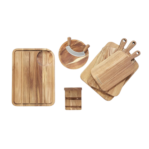 TAIMARS-Tabla grande de cortar de madera de acacia, con mango de bambú y logotipo láser, elegante bandeja de madera para servir en la cocina, no apta para lavavajillas - Product Image 6