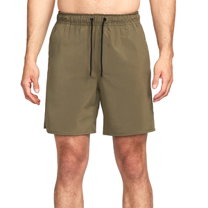 Mens Olive Green Quick Dry Shorts Custom Logo <b>Elastic</b> Waist Drawstring Summer Activewear Gym Training ShortsDDP shipping - Product Image 1