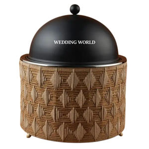 Nouvelle conception tendance, casserole à double paroi, faite à la main, design de créateur, forme ronde, luxe, nouveau réchaud alimentaire en métal - Product Image 6