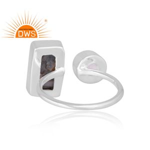 New Trending 925 Sterling Silver Mojave Copper Ethiopian Opal & <b>Rose</b> <b>Quartz</b> Gemstone <b>Ring</b> Custom Design Jewelry Manufacturer - Product Image 2