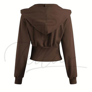 Custom Front Women's <b>Corset</b> Hooded Knitted Polyester Fleece Sweatshirt-Eco-Friendly Anti-shrink Quick Dry Breathable High - Product Image 4