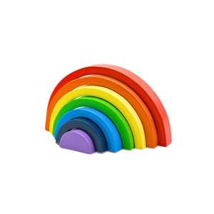Montessori-Inspired <b>Wooden</b> <b>Rainbow</b> Stacking Toy Educational Sorting Nesting & Stacking Play - Product Image 1