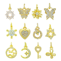 OEM ODM Micro Pave Cz cubique zircone croix oeil de diable collier Mini breloques 18K pendentif en laiton pour bricolage bijoux fabrication d'accessoires