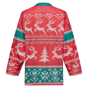 Chaqueta de Jersey de hockey unisex sublimada personalizada Juego de hockey sobre hielo de práctica de Navidad con sublimación completa con nombre de equipo personalizado - Product Image 2