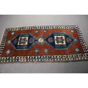3.2x6.3 ft Rug, Turkish Vintage Rug, <b>Brown</b> Camouflage <b>Wool</b> Rug - Product Image 2