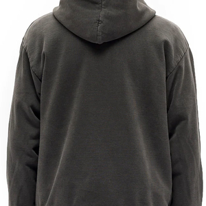 Sweat à capuche zippé en coton 100% de qualité supérieure, personnalisé, délavé à l'acide, uni, coupe ample, écologique, respirant - Product Image 4