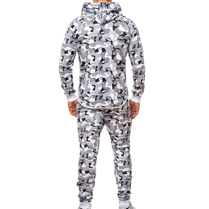 Chándales de dos piezas de color sólido para hombre, ropa informal con cuello con capucha para invierno, venta al por mayor, traje deportivo de sublimación - Product Image 5