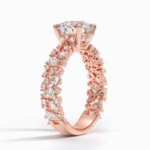 Modern Classic Solitaire Style 10K Gold <b>Engagement</b> <b>Ring</b> with Hidden Halo Women's Romantic Wedding Gift Jewelry for Parties - Product Image 3