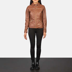 Chaqueta de Cuero Marrón de Piel de Oveja Tomachi - Product Image 3